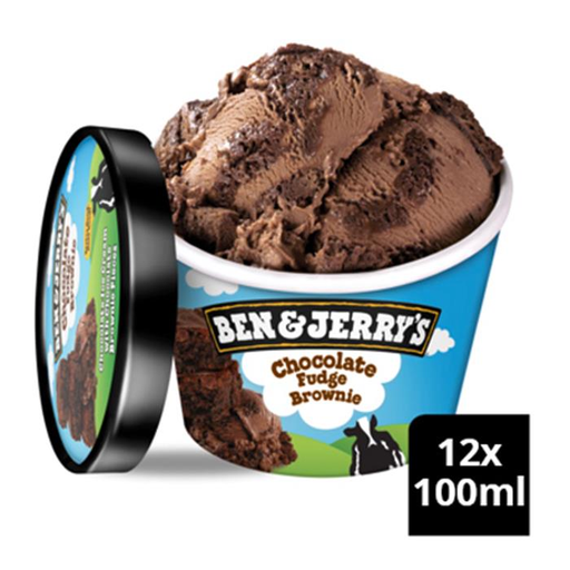 ICE CREAM B&J - CHOCOLATE FUDGE BROWNIE CUP 12x100ml